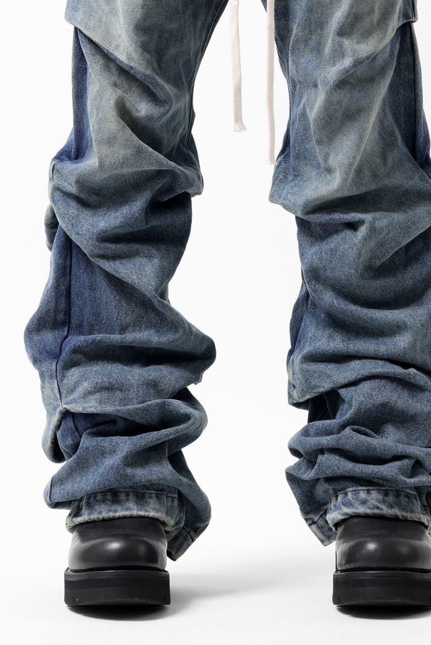 A.F ARTEFACT TUCK VOLUME BAGGY PANTS / FADED DENIM (INDIGO BLUE) - Image 14