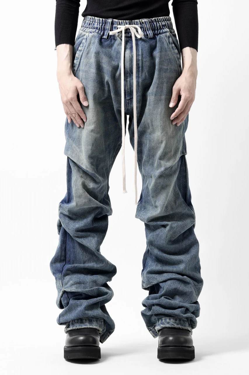 A.F ARTEFACT TUCK VOLUME BAGGY PANTS / FADED DENIM (INDIGO BLUE) - Image 2