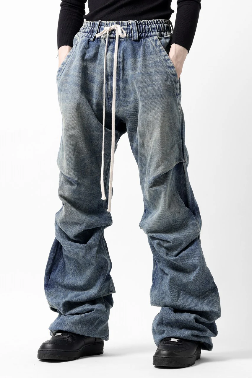 A.F ARTEFACT TUCK VOLUME BAGGY PANTS / FADED DENIM (INDIGO BLUE) - Image 3