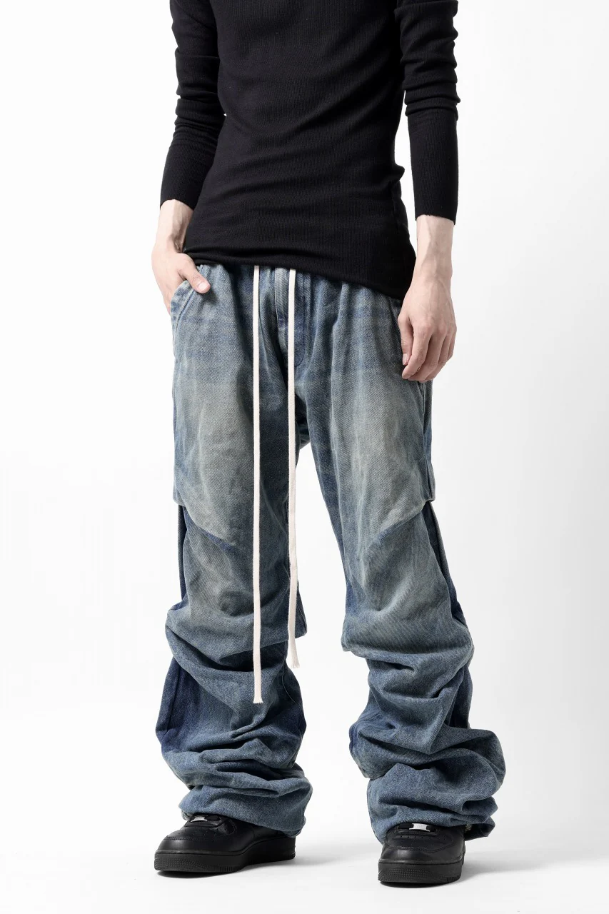 A.F ARTEFACT TUCK VOLUME BAGGY PANTS / FADED DENIM (INDIGO BLUE) - Image 4