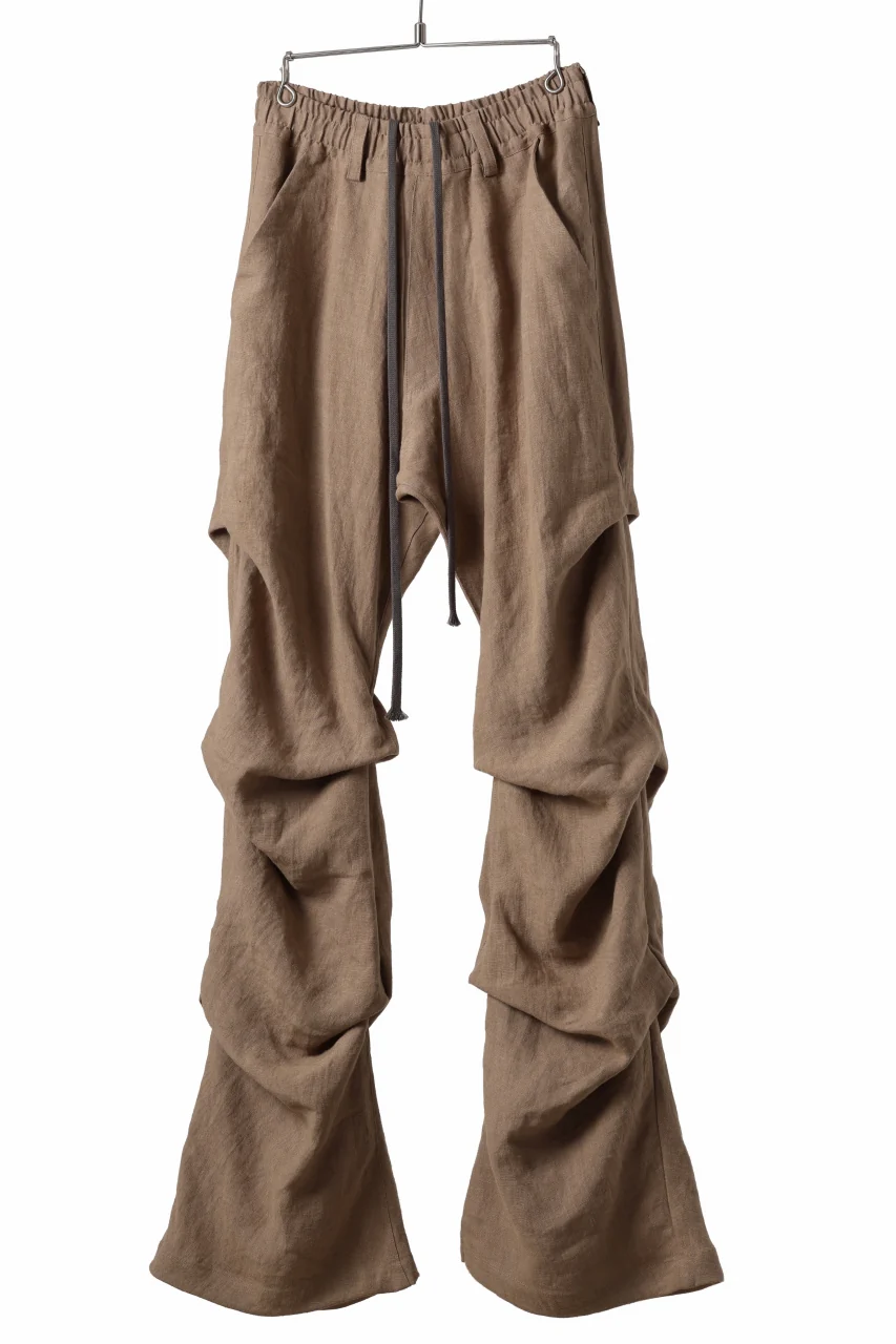 A.F ARTEFACT TUCK VOLUME BAGGY PANTS / ORGANIC LINEN (BEIGE) - Image 2