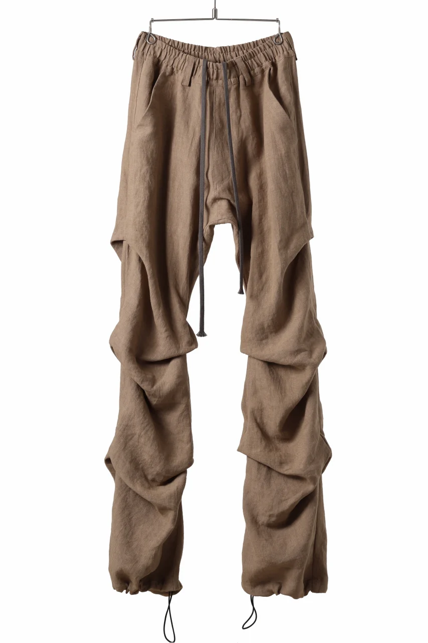 A.F ARTEFACT TUCK VOLUME BAGGY PANTS / ORGANIC LINEN (BEIGE) - Image 4
