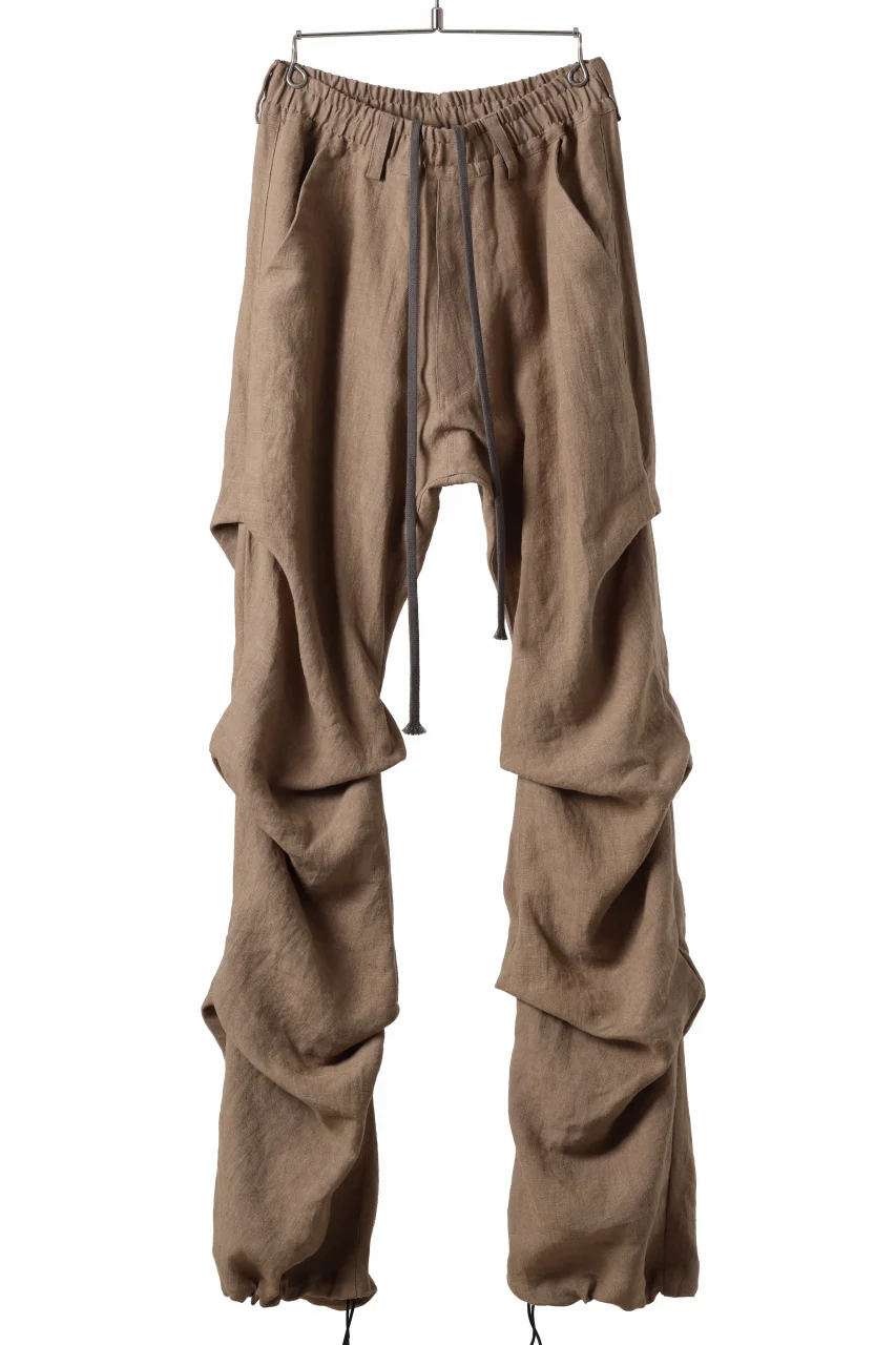 A.F ARTEFACT TUCK VOLUME BAGGY PANTS / ORGANIC LINEN (BEIGE) - Image 5