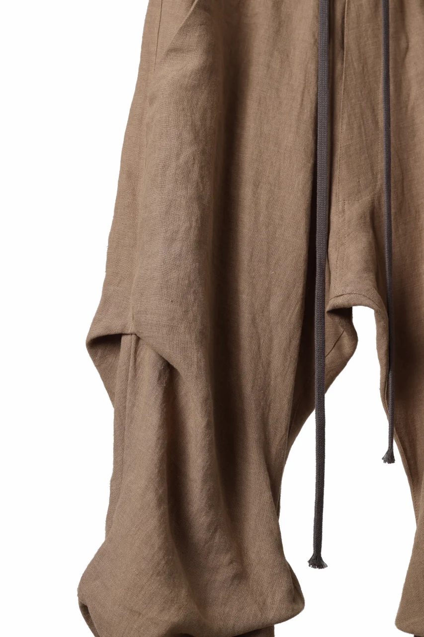 A.F ARTEFACT TUCK VOLUME BAGGY PANTS / ORGANIC LINEN (BEIGE) - Image 9
