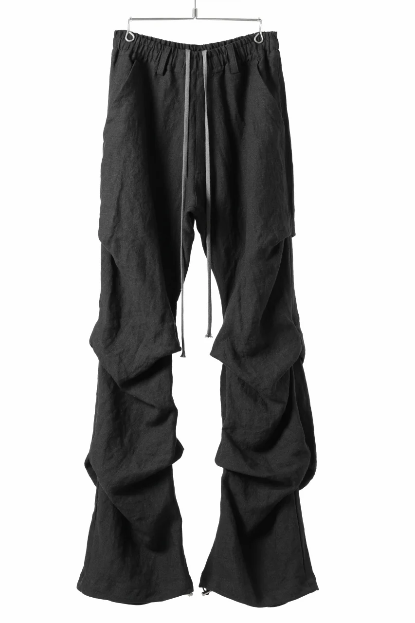 A.F ARTEFACT TUCK VOLUME BAGGY PANTS / ORGANIC LINEN (BLACK)