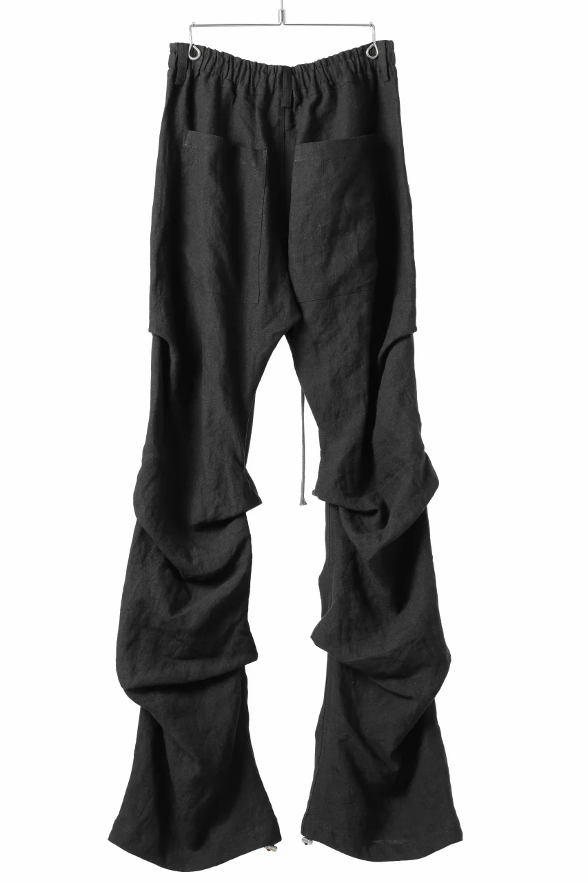 A.F ARTEFACT TUCK VOLUME BAGGY PANTS / ORGANIC LINEN (BLACK) - Image 11