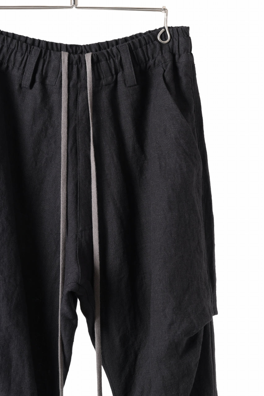 A.F ARTEFACT TUCK VOLUME BAGGY PANTS / ORGANIC LINEN (BLACK) - Image 13