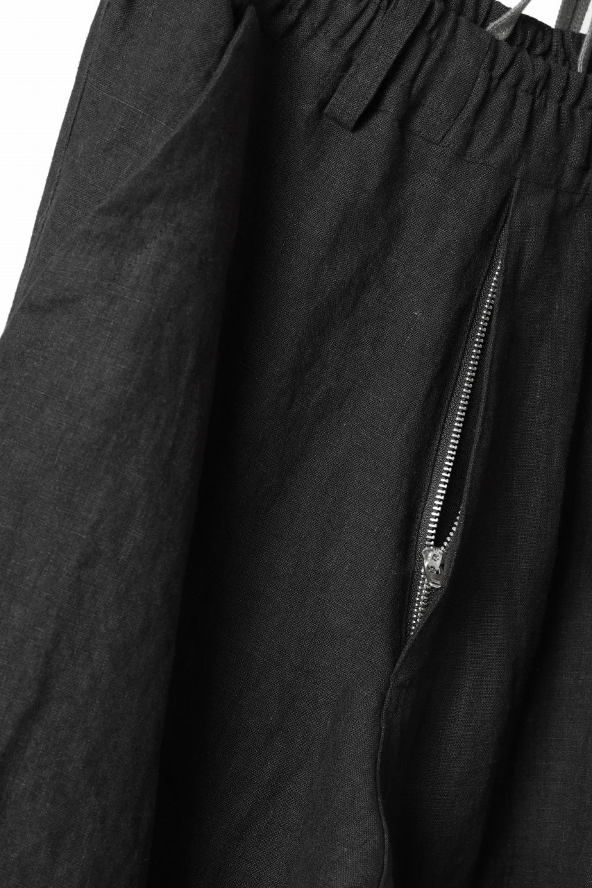 A.F ARTEFACT TUCK VOLUME BAGGY PANTS / ORGANIC LINEN (BLACK) - Image 17