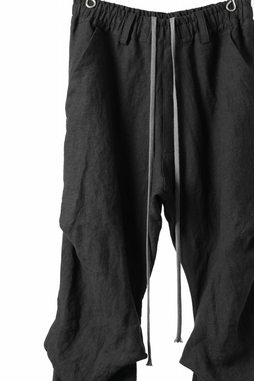 A.F ARTEFACT TUCK VOLUME BAGGY PANTS / ORGANIC LINEN (BLACK) - Image 18