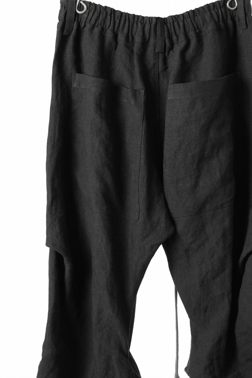 A.F ARTEFACT TUCK VOLUME BAGGY PANTS / ORGANIC LINEN (BLACK) - Image 19