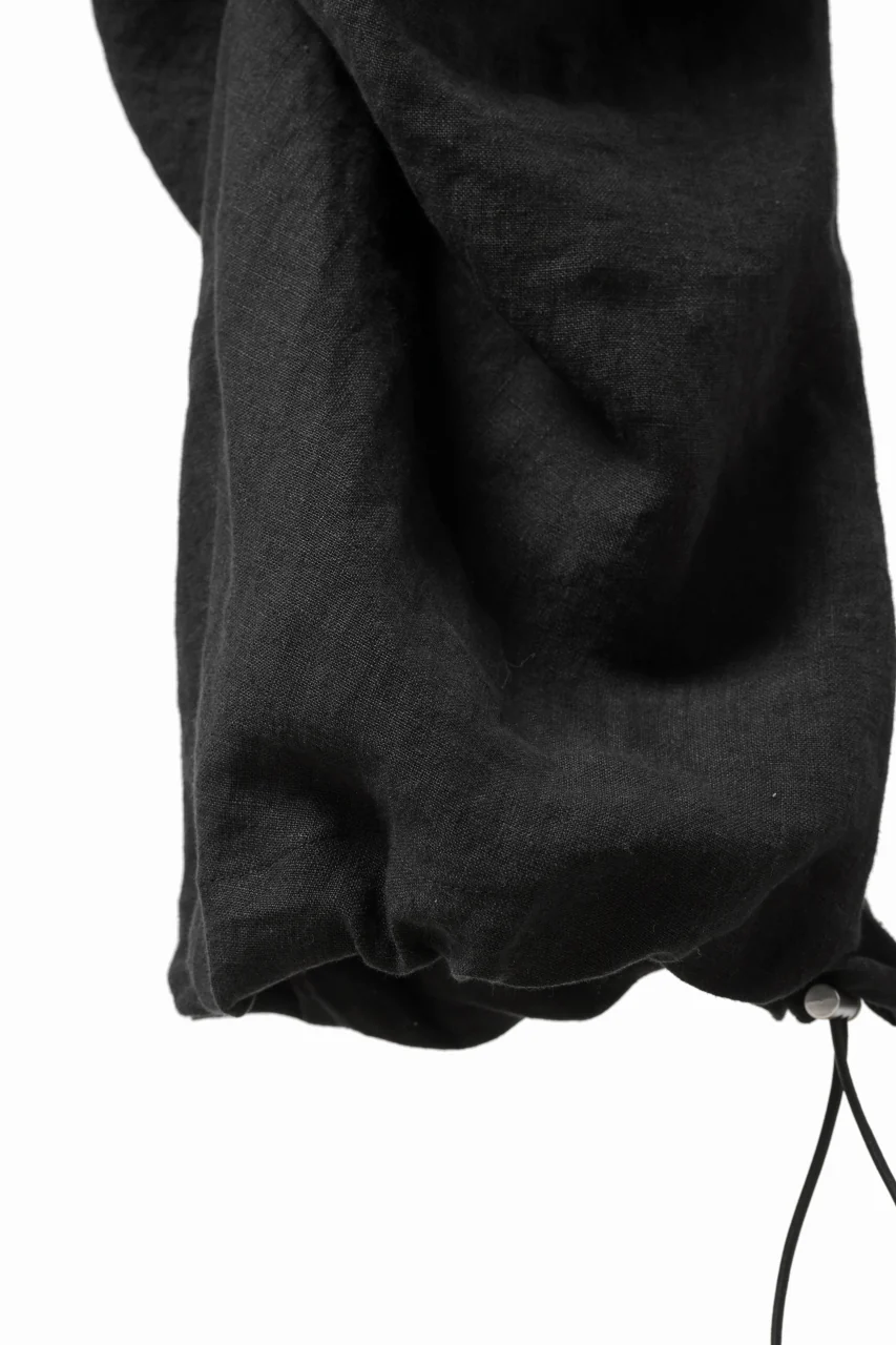 A.F ARTEFACT TUCK VOLUME BAGGY PANTS / ORGANIC LINEN (BLACK) - Image 20