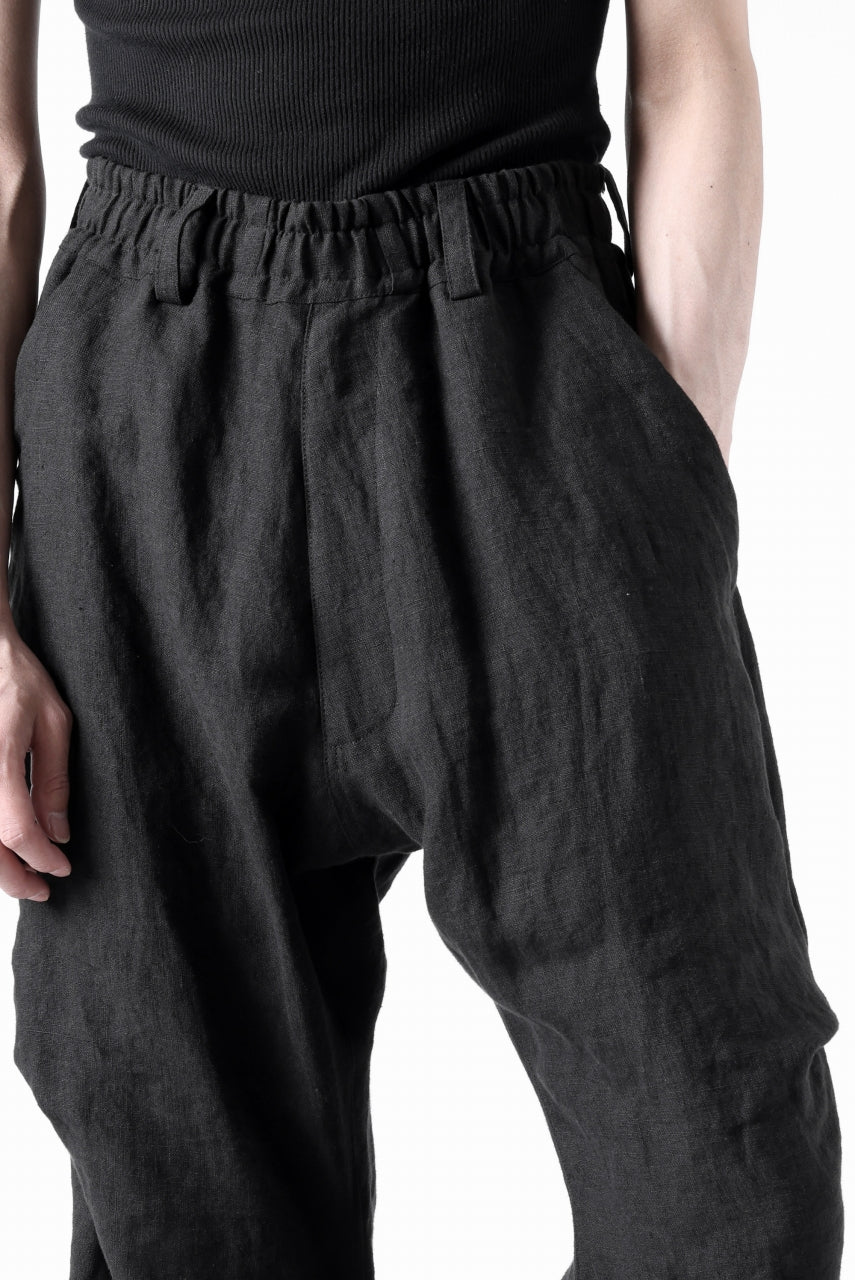 A.F ARTEFACT TUCK VOLUME BAGGY PANTS / ORGANIC LINEN (BLACK) - Image 23