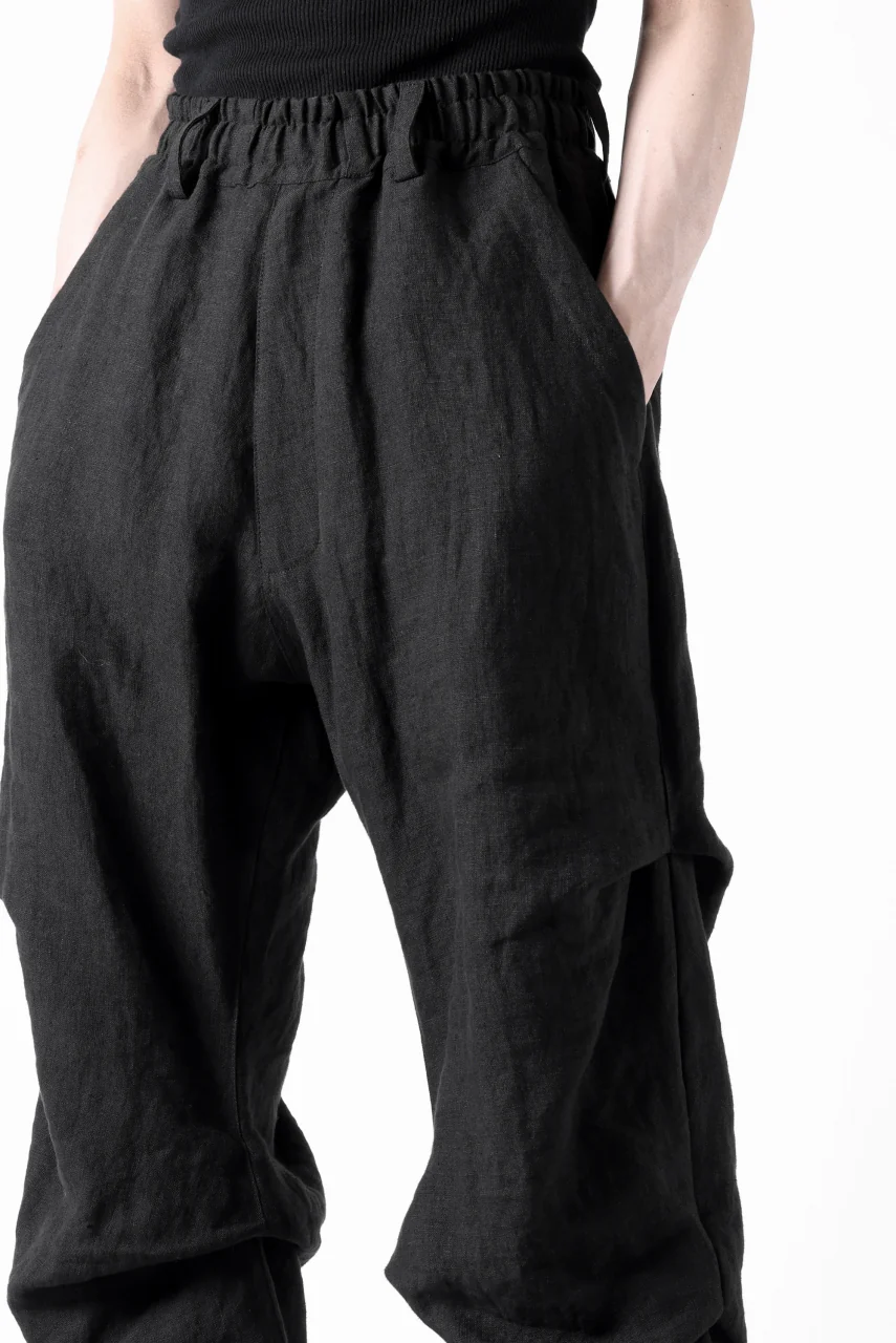 A.F ARTEFACT TUCK VOLUME BAGGY PANTS / ORGANIC LINEN (BLACK) - Image 24