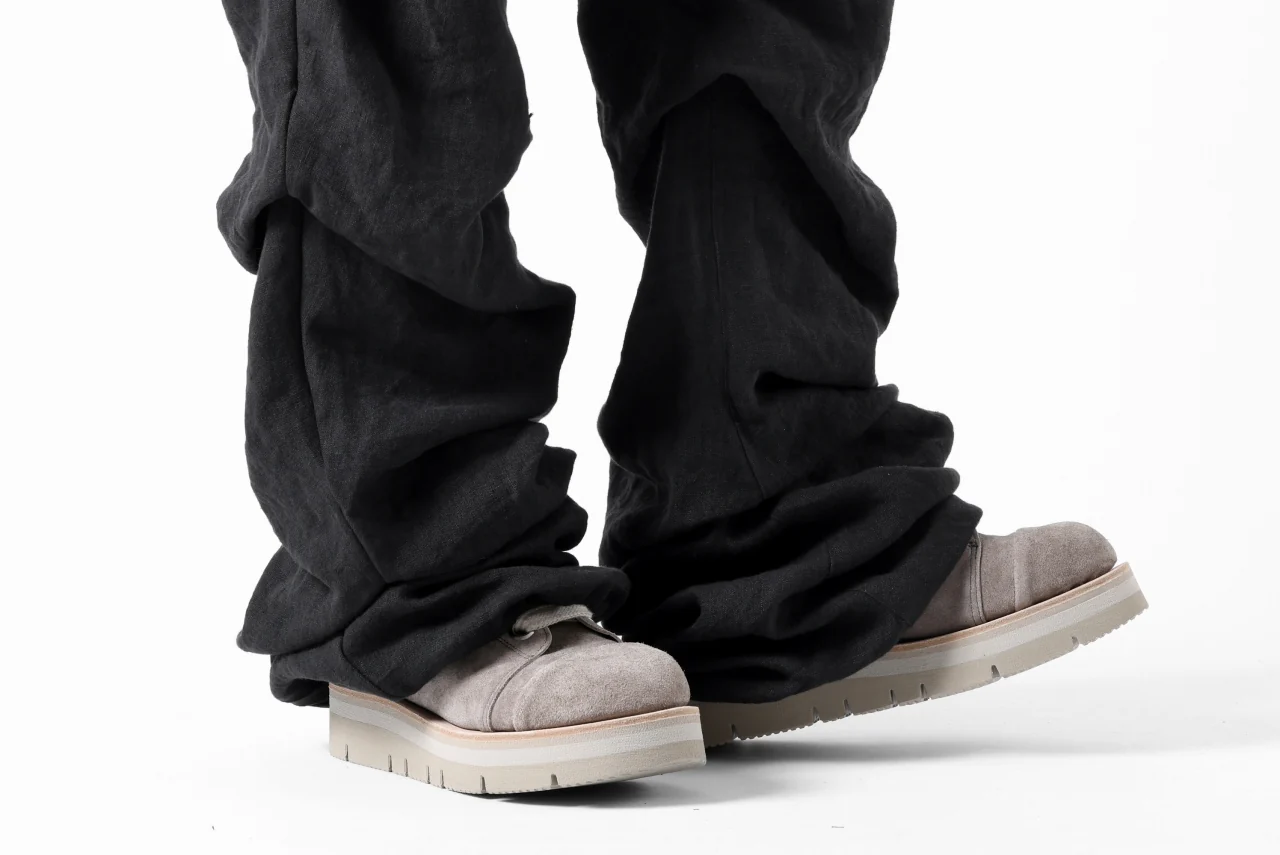 A.F ARTEFACT TUCK VOLUME BAGGY PANTS / ORGANIC LINEN (BLACK) - Image 29