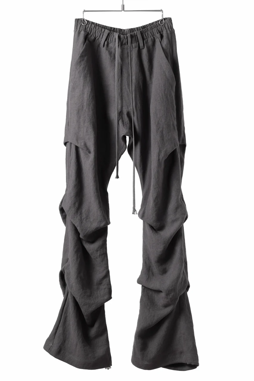 A.F ARTEFACT TUCK VOLUME BAGGY PANTS / ORGANIC LINEN (GREY)
