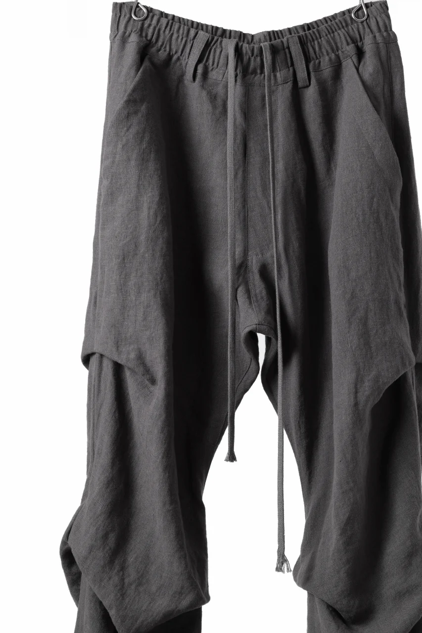 A.F ARTEFACT TUCK VOLUME BAGGY PANTS / ORGANIC LINEN (GREY) - Image 11