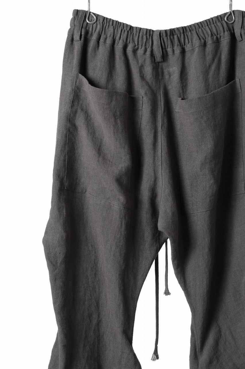 A.F ARTEFACT TUCK VOLUME BAGGY PANTS / ORGANIC LINEN (GREY) - Image 12