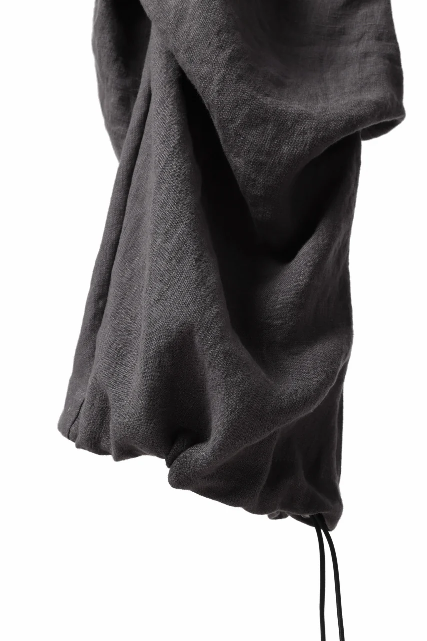 A.F ARTEFACT TUCK VOLUME BAGGY PANTS / ORGANIC LINEN (GREY) - Image 13