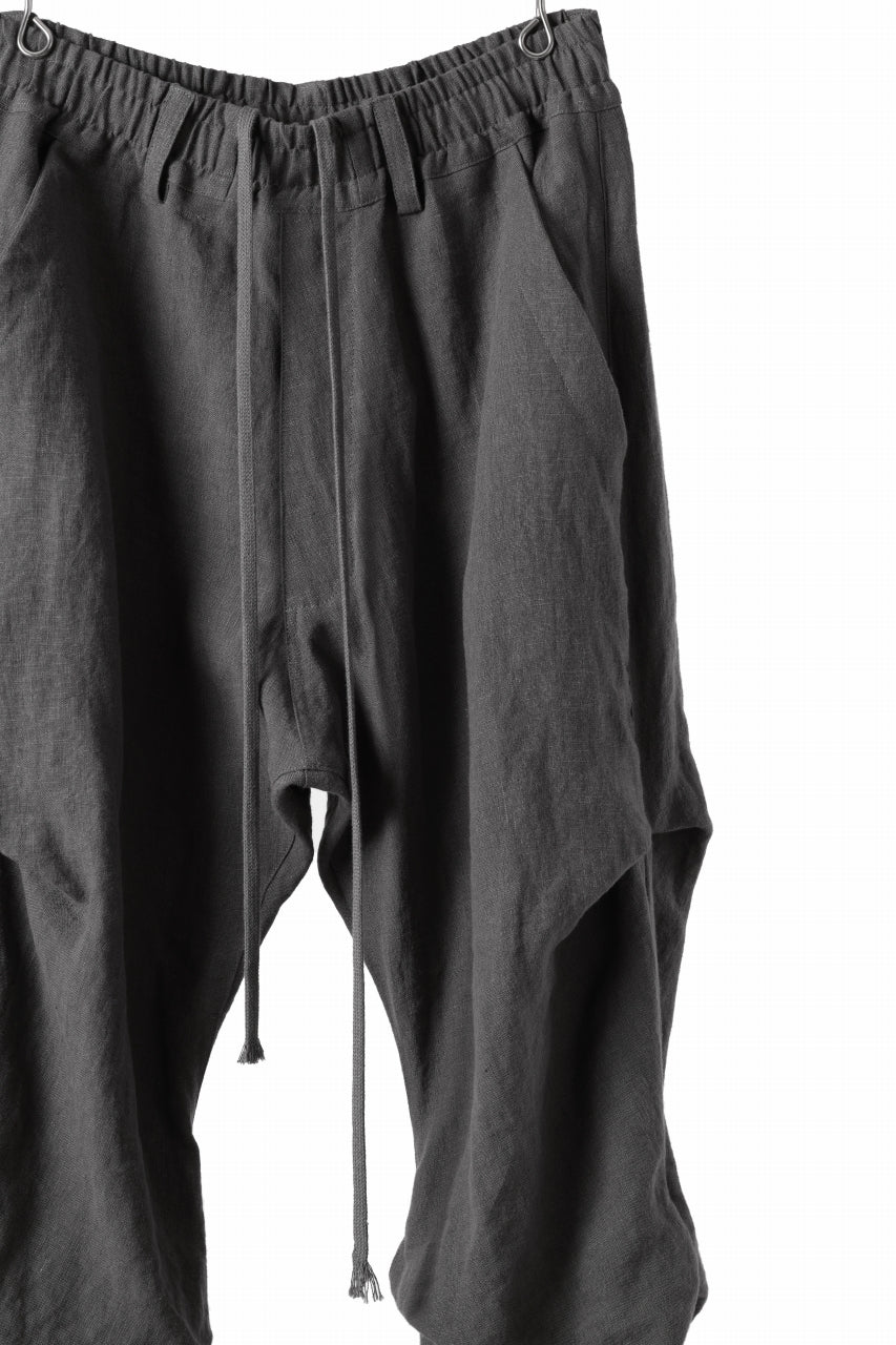 A.F ARTEFACT TUCK VOLUME BAGGY PANTS / ORGANIC LINEN (GREY) - Image 6