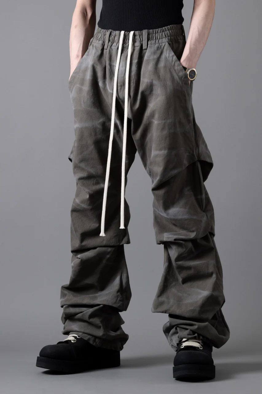 A.F ARTEFACT TUCK VOLUME BAGGY PANTS / VINTAGE DYED (KHAKI) - Image 3