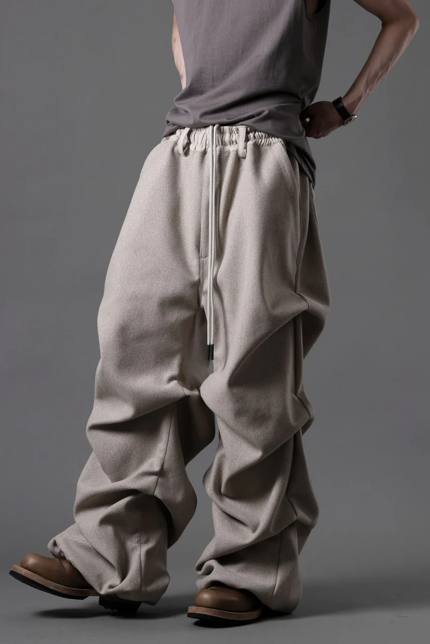 A.F ARTEFACT EXTREME WIDE BAGGY PANTS / KNIT JERSEY (BEIGE) - Image 17