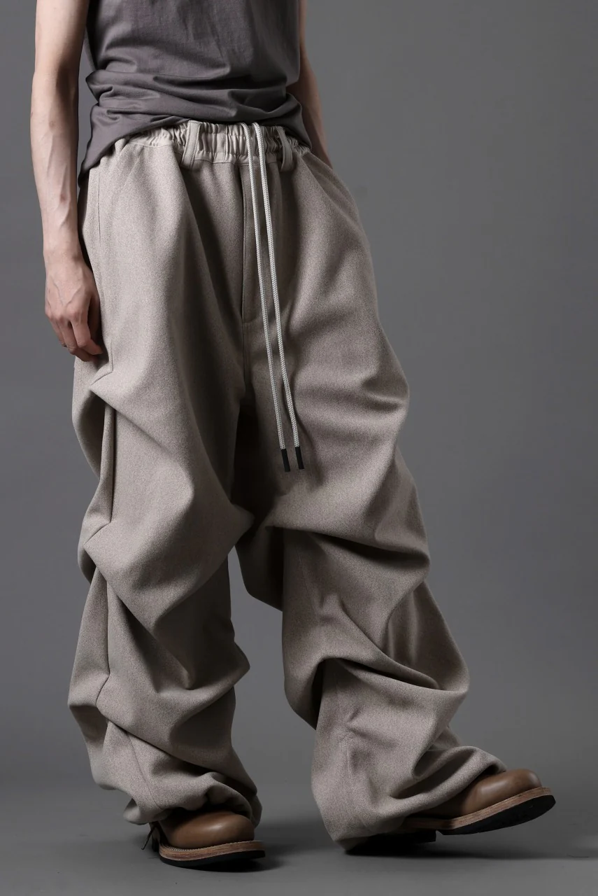 A.F ARTEFACT EXTREME WIDE BAGGY PANTS / KNIT JERSEY (BEIGE) - Image 18