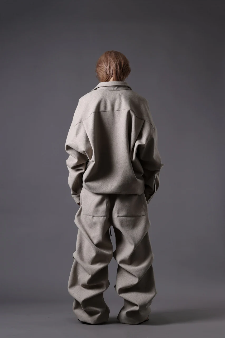 A.F ARTEFACT EXTREME WIDE BAGGY PANTS / KNIT JERSEY (BEIGE) - Image 23