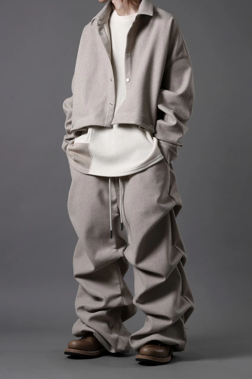 A.F ARTEFACT EXTREME WIDE BAGGY PANTS / KNIT JERSEY (BEIGE) - Image 25