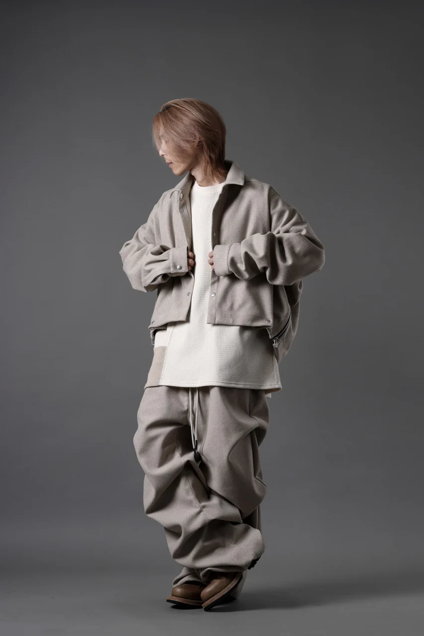 A.F ARTEFACT EXTREME WIDE BAGGY PANTS / KNIT JERSEY (BEIGE) - Image 26