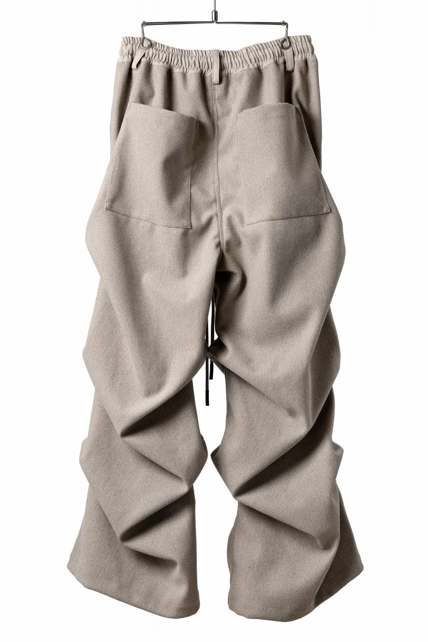 A.F ARTEFACT EXTREME WIDE BAGGY PANTS / KNIT JERSEY (BEIGE) - Image 3
