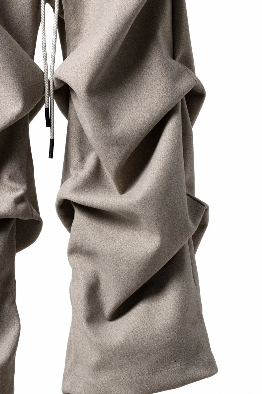 A.F ARTEFACT EXTREME WIDE BAGGY PANTS / KNIT JERSEY (BEIGE) - Image 7