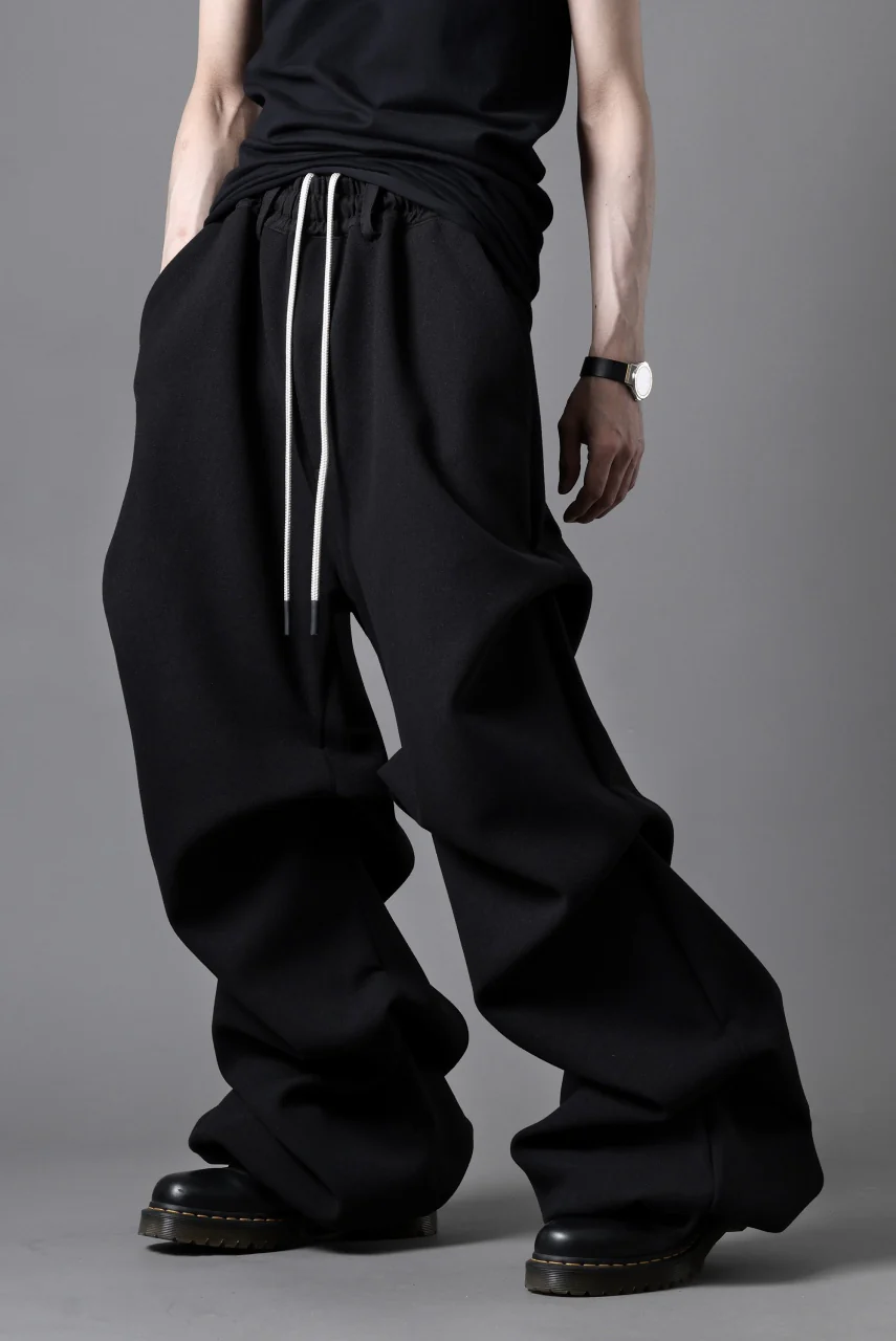 A.F ARTEFACT EXTREME WIDE BAGGY PANTS / KNIT JERSEY (BLACK) - Image 15