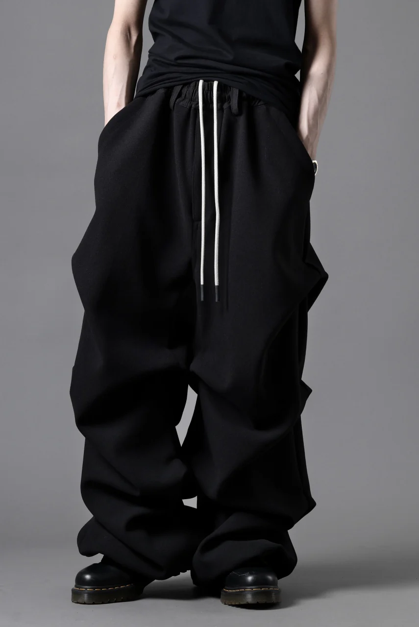 A.F ARTEFACT EXTREME WIDE BAGGY PANTS / KNIT JERSEY (BLACK) - Image 16