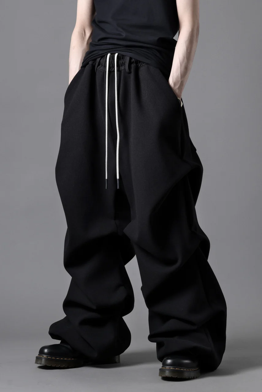 A.F ARTEFACT EXTREME WIDE BAGGY PANTS / KNIT JERSEY (BLACK) - Image 17