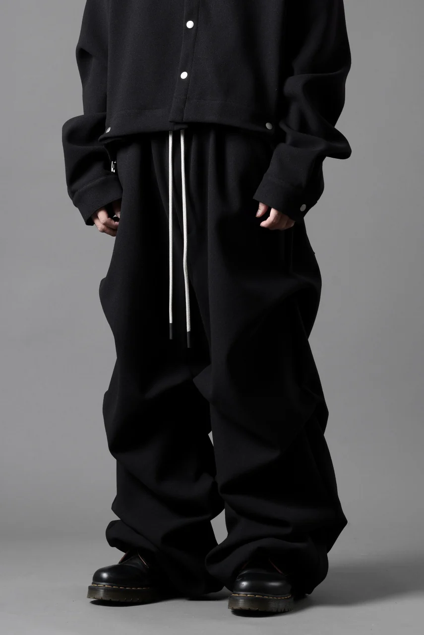 A.F ARTEFACT EXTREME WIDE BAGGY PANTS / KNIT JERSEY (BLACK) - Image 18