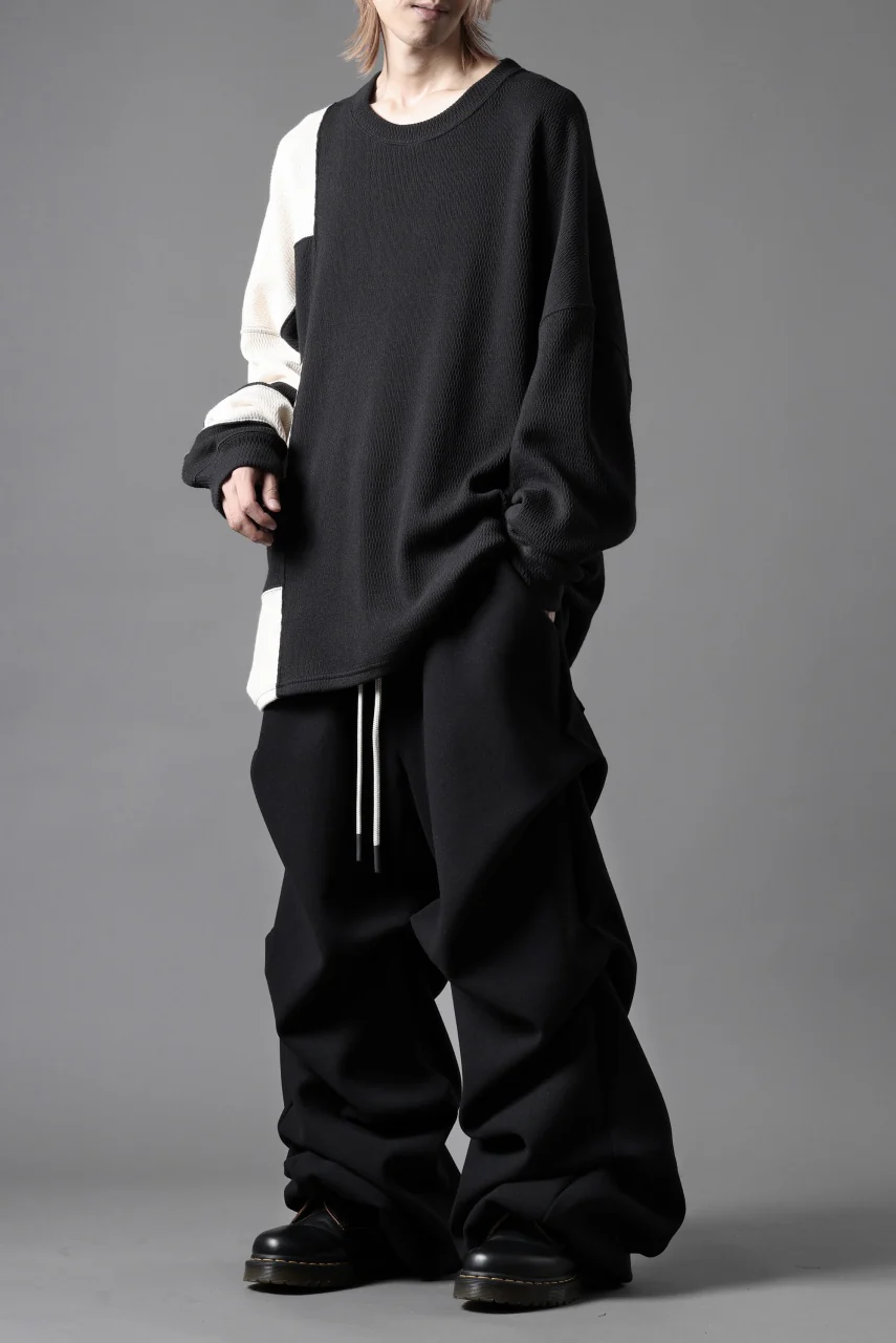 A.F ARTEFACT EXTREME WIDE BAGGY PANTS / KNIT JERSEY (BLACK) - Image 19