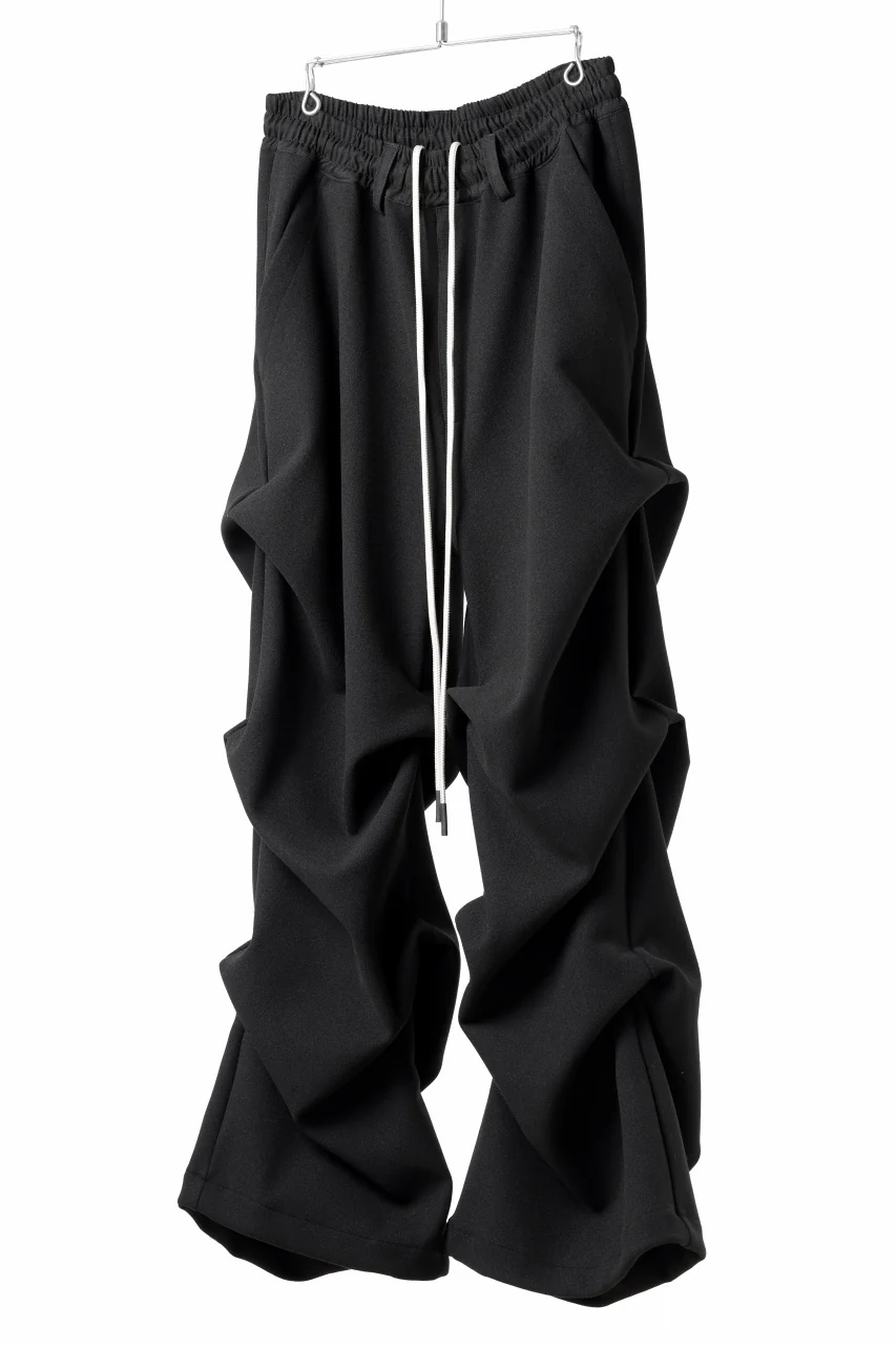 A.F ARTEFACT EXTREME WIDE BAGGY PANTS / KNIT JERSEY (BLACK) - Image 2