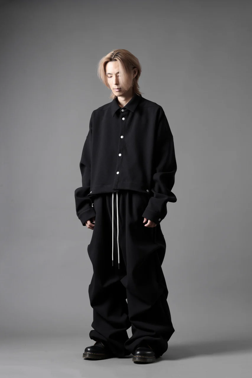 A.F ARTEFACT EXTREME WIDE BAGGY PANTS / KNIT JERSEY (BLACK) - Image 21