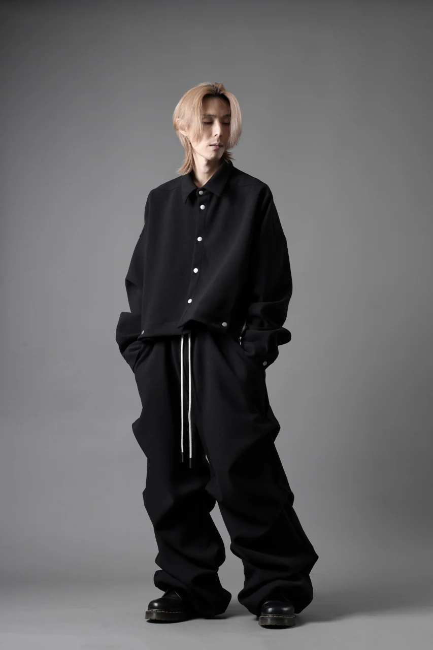 A.F ARTEFACT EXTREME WIDE BAGGY PANTS / KNIT JERSEY (BLACK) - Image 22