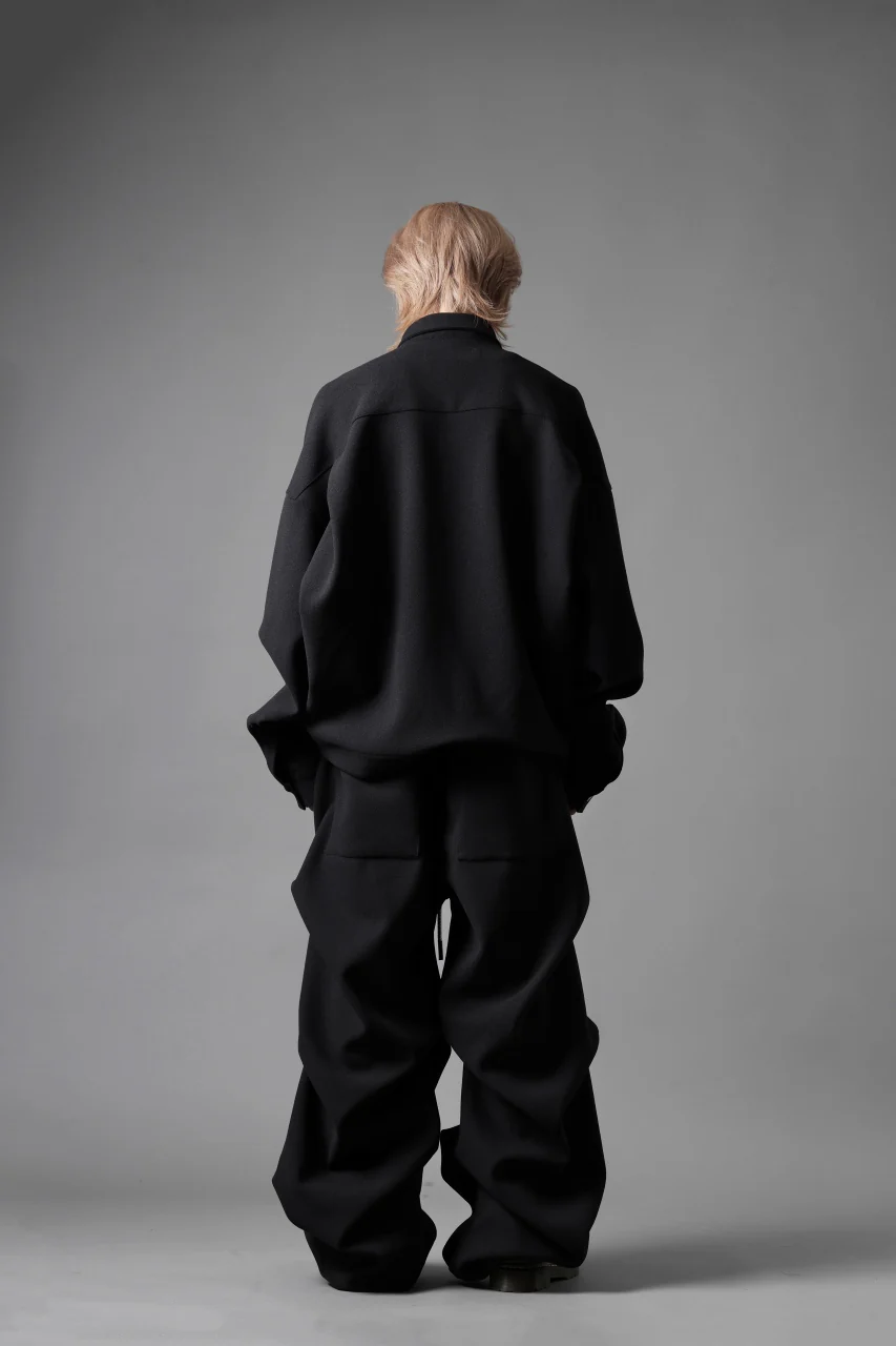 A.F ARTEFACT EXTREME WIDE BAGGY PANTS / KNIT JERSEY (BLACK) - Image 24