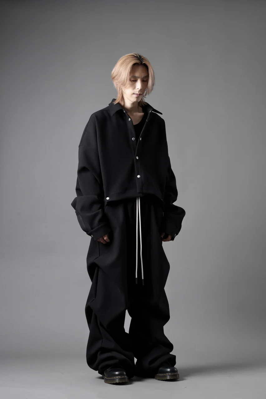 A.F ARTEFACT EXTREME WIDE BAGGY PANTS / KNIT JERSEY (BLACK) - Image 27
