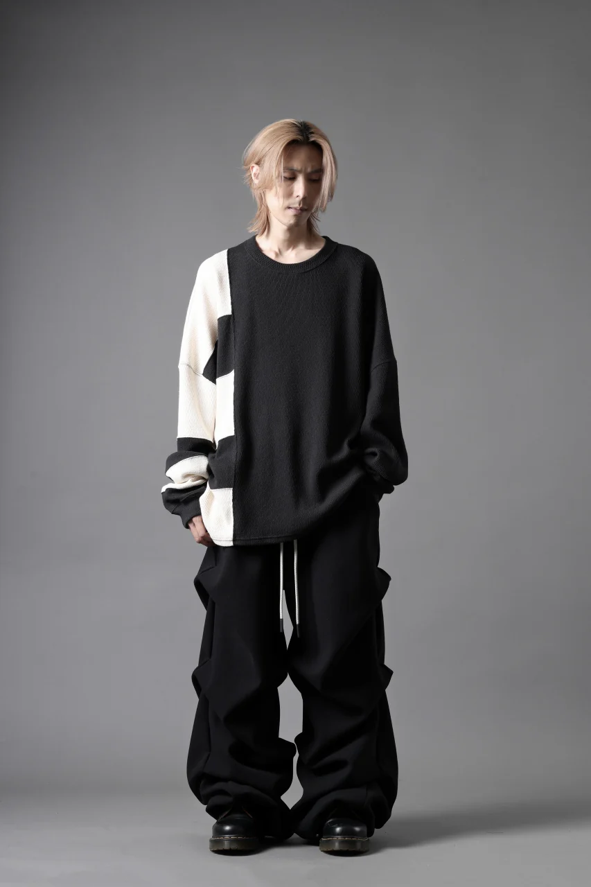A.F ARTEFACT EXTREME WIDE BAGGY PANTS / KNIT JERSEY (BLACK) - Image 28