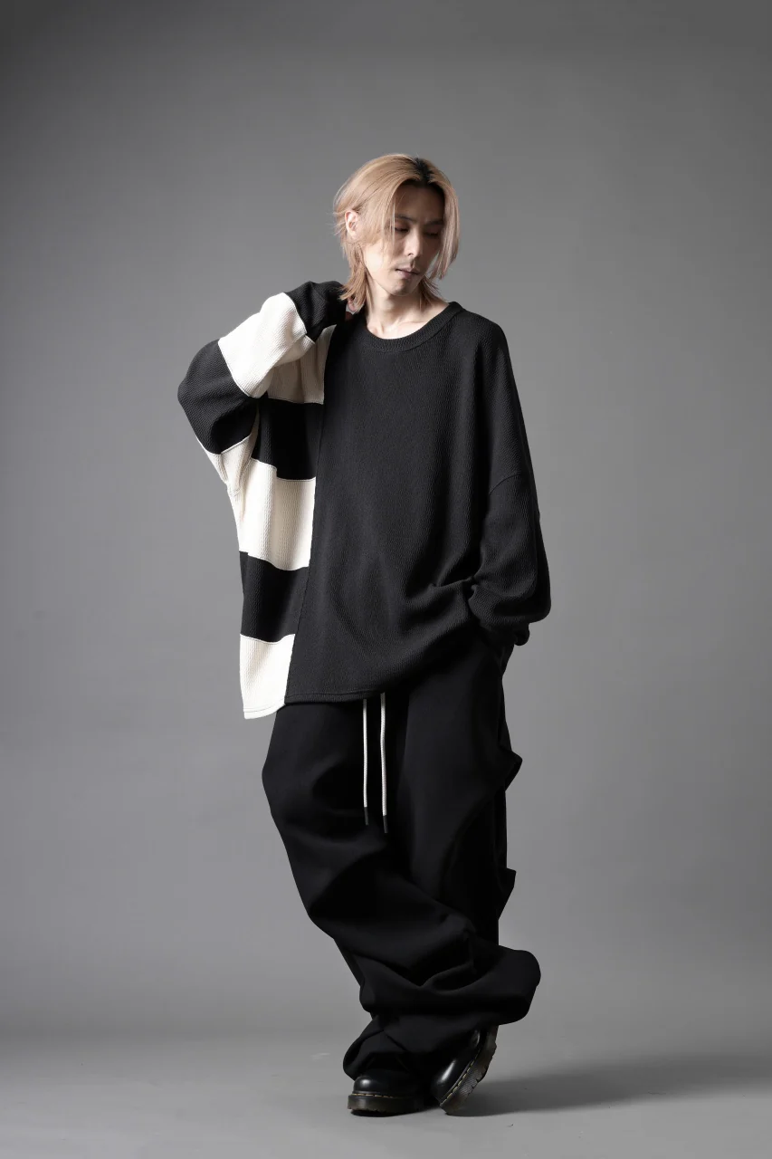 A.F ARTEFACT EXTREME WIDE BAGGY PANTS / KNIT JERSEY (BLACK) - Image 30