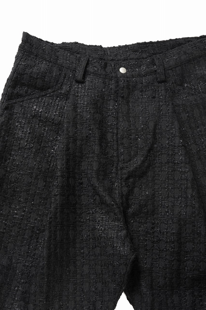 A.F ARTEFACT TUCK WIDE EASY PANTS / LUXURY TWEED (BLACK) - Image 3