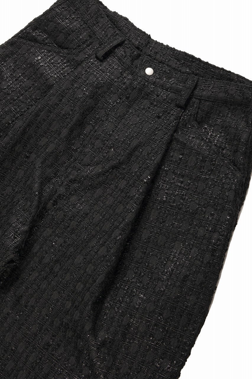 A.F ARTEFACT TUCK WIDE EASY PANTS / LUXURY TWEED (BLACK) - Image 5
