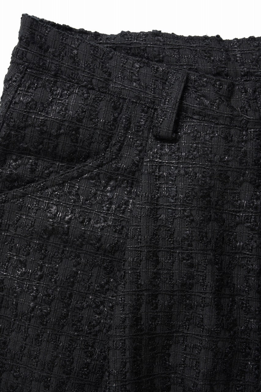 A.F ARTEFACT TUCK WIDE EASY PANTS / LUXURY TWEED (BLACK) - Image 6