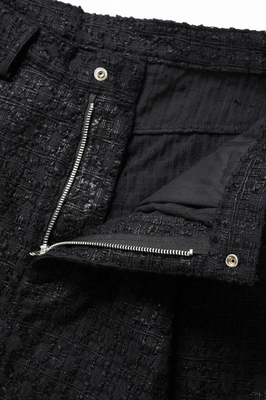 A.F ARTEFACT TUCK WIDE EASY PANTS / LUXURY TWEED (BLACK) - Image 7