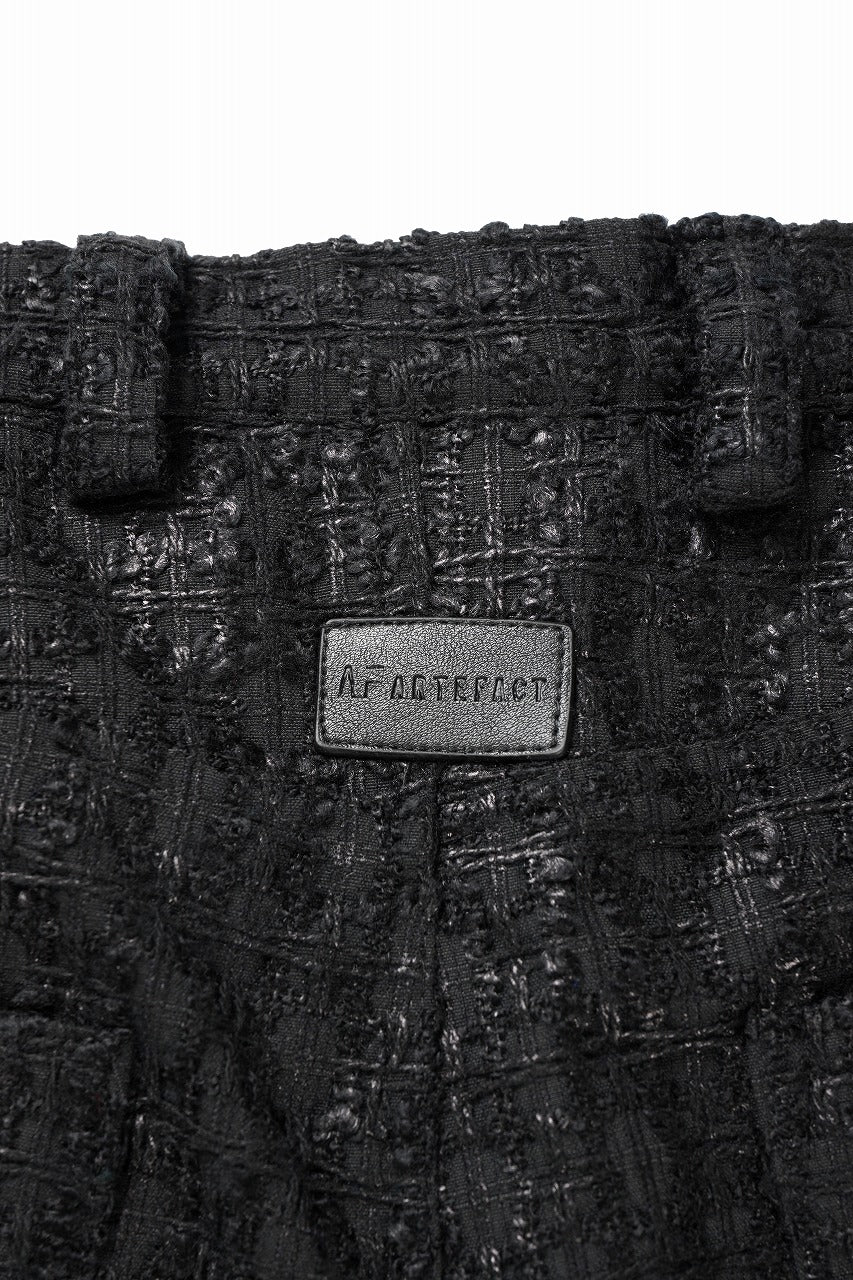 A.F ARTEFACT TUCK WIDE EASY PANTS / LUXURY TWEED (BLACK) - Image 9