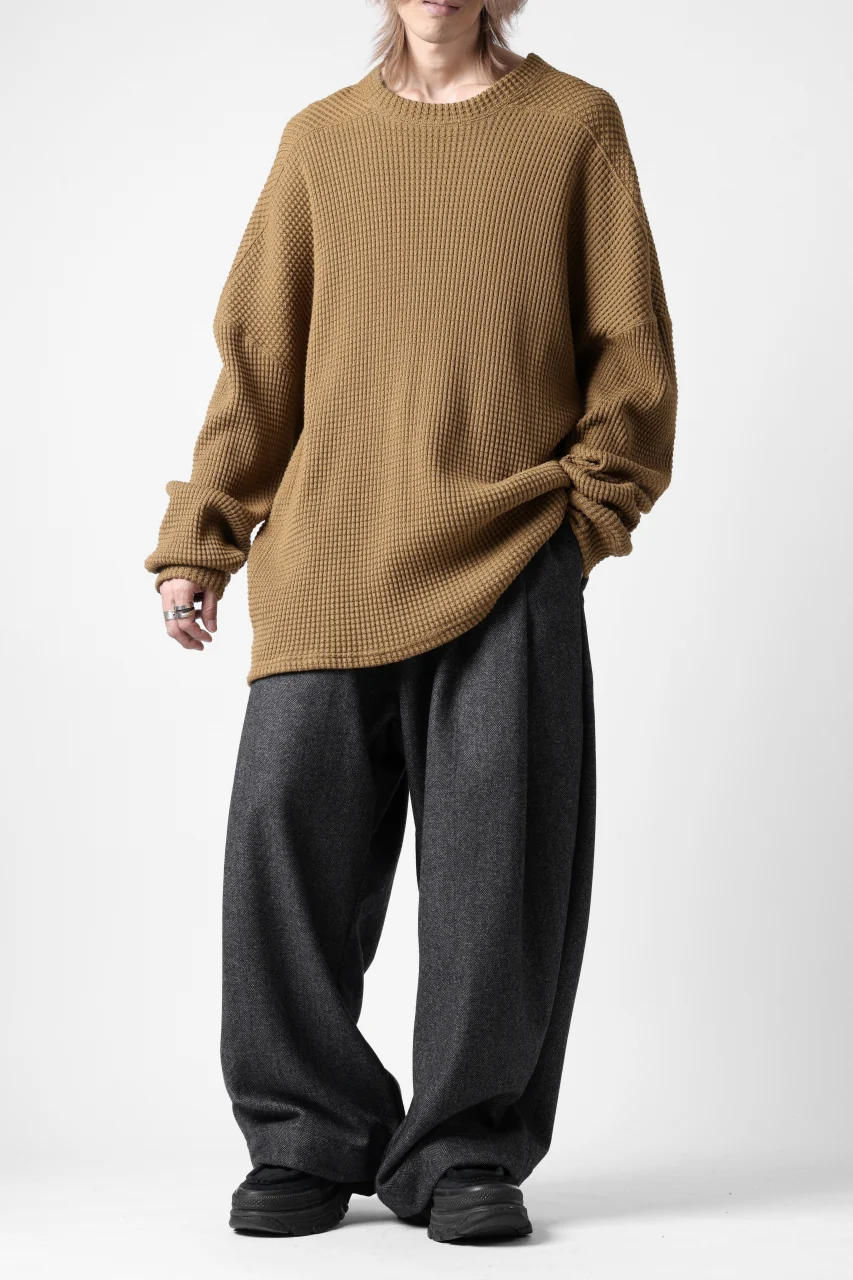 A.F ARTEFACT TUCK WIDE TROUSERS / HERRING BONE WOOL (D.GREY) - Image 30