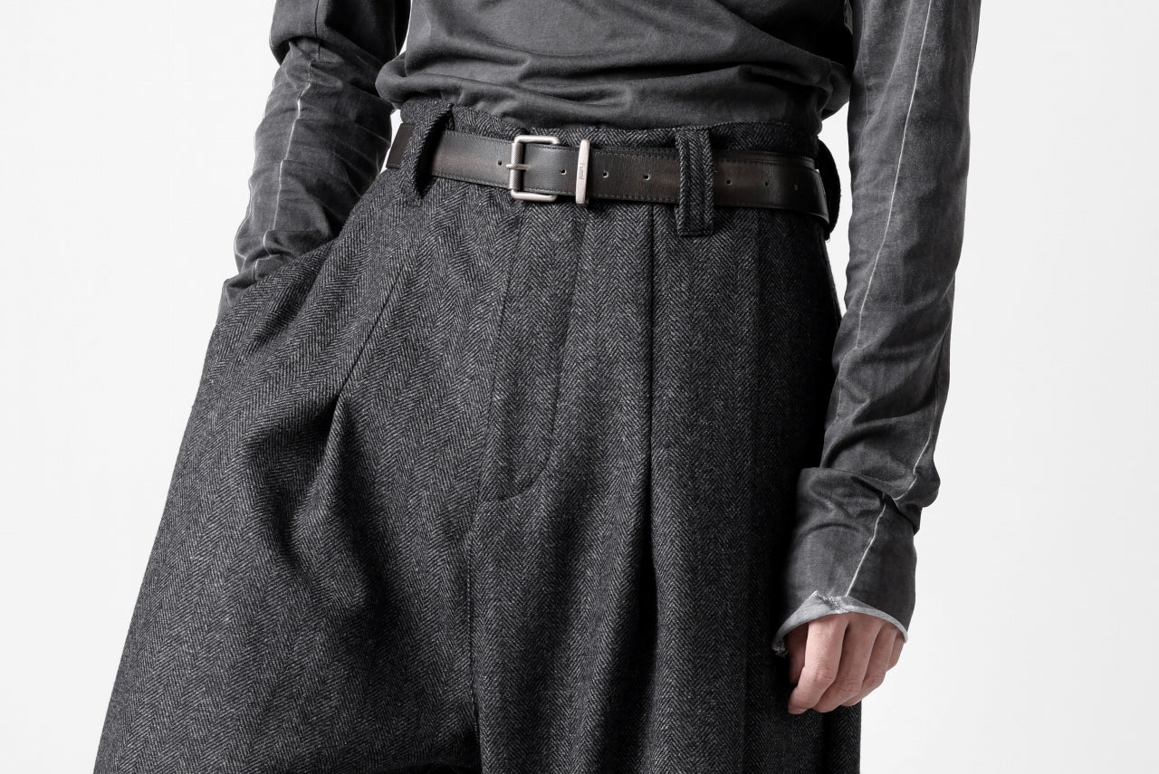 A.F ARTEFACT TUCK WIDE TROUSERS / HERRING BONE WOOL (D.GREY) - Image 42